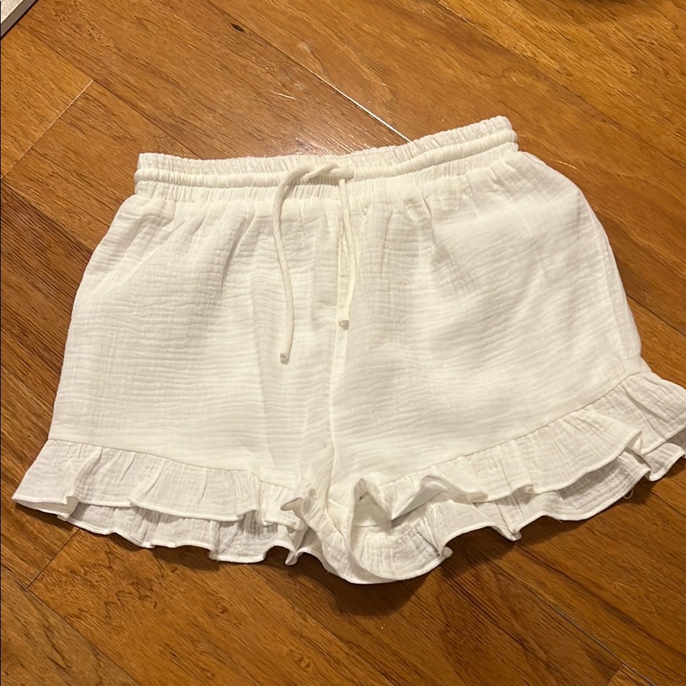 white gauze shorts